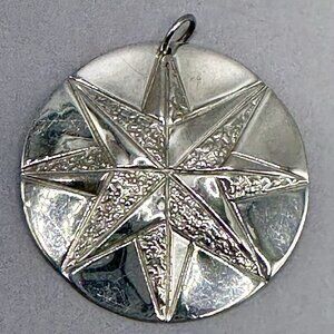 North Star Compass Rose Pendant Signed Roycroft Alburn R Sleeper Sterling Silver